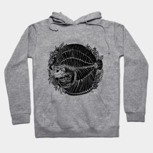 Skeleton fish flounder Hoodie